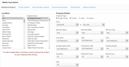 Searchable Buyers Database Helps Sell Homes buyer search screen